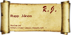 Rupp János névjegykártya